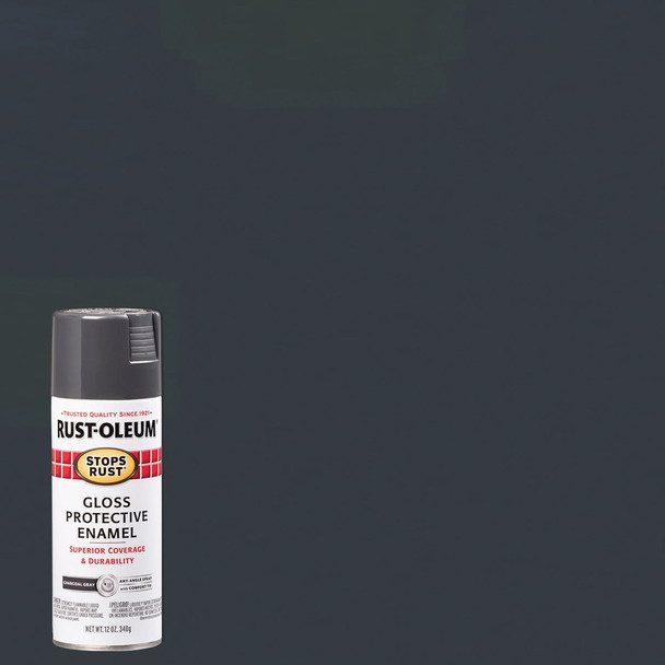 Rust-Oleum Stops Rust 12 Oz. Charcoal Gray Gloss Anti-Rust Spray Paint 7784830