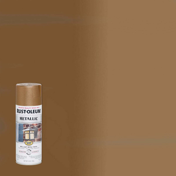 Rust-Oleum Stops Rust 11 Oz. Metallic Spray Paint, Antique Brass 7274830