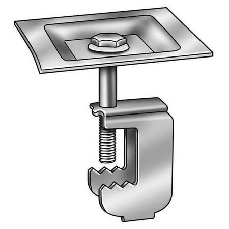 Grating Clip, For Screw Size 1/4 in, 316 Stainless Steel, 50 PK