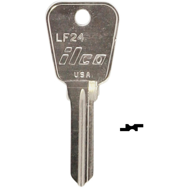 ILCO Nickel / Brass Lowe & Fletcher Key Blank, LF24 (10-Pack) IAA01055002