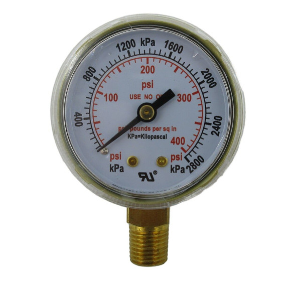 PG20400 XTRweld Pressure Gauge, 2in, 400 PSI/kPa, 1/4NPT, Brass