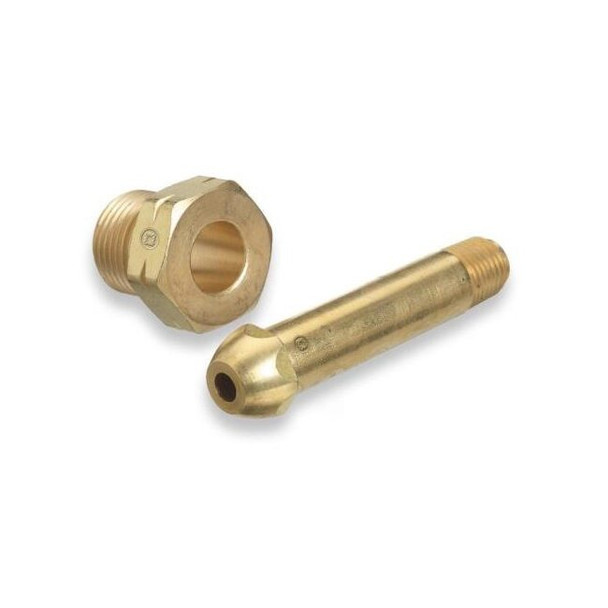 73 PKGD: Nipple, CGA 555, 1/4" NPT, 2-1/16" L, Butane, Propane,  25/pack