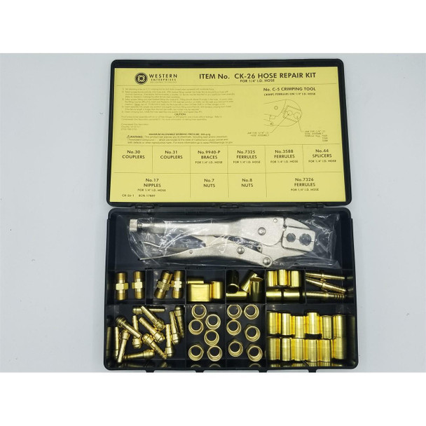 Western CK-26 Hose Repair Kit With C-5 Hand Grip Crimping Tool For 1/4 Inch ID Hose