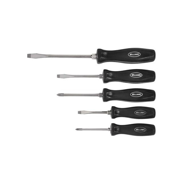 100P-5MD Williams Screwdriver Set, Slotted, Phillips®, 5 Pieces