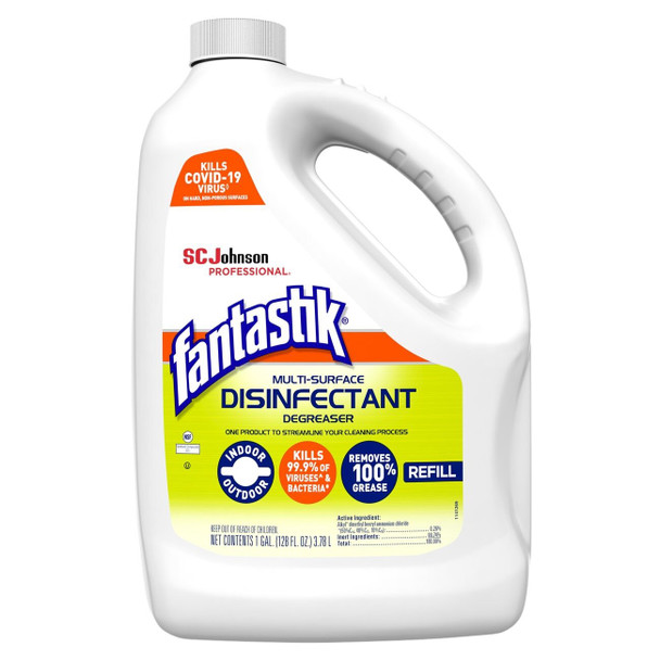 311930 Fantastik Disinfectant Degreaser, 128 oz, Bottle, Colorless, Pleasant