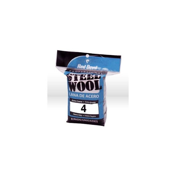 0327 Red Devil Steel Wool,Extra Coarse #4 Steel Wool,8 Pack
