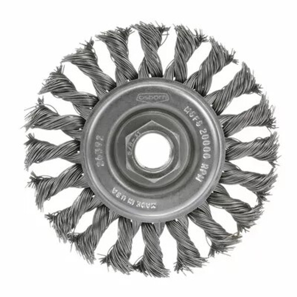 99069 Osborn KNOT WIRE WHEEL (4" ODx.020" STEELx5/8-11 AH){Clamshell}