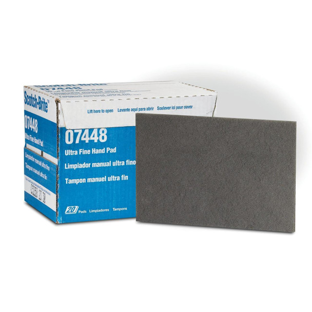 48011-04028 3M Scotch-Brite Abrasive Hand Pad, 7448, Light Gray, 6"x 9"