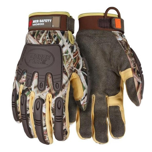 MO200L MCR Safety ForceFlex Mechanics Gloves, Large, Synthetic, Brown