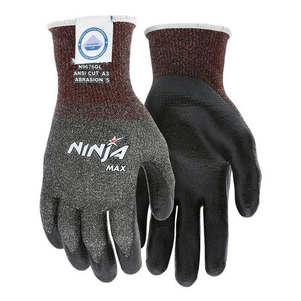 N9676GS MCR Safety Ninja Cut Resistant Gloves, Diamond Tech, Small, Black