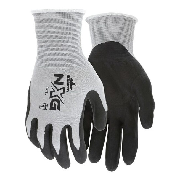 9673M MCR Safety Memphis Gloves, Medium, Nylon, Black, Knit Wrist Cuff