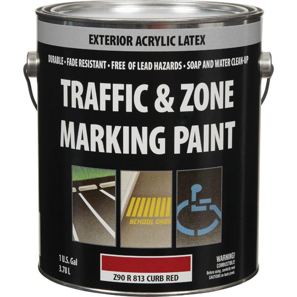 Z90R00813-16 Traffic And & Curb Red Latex Gallon Traffic Paint