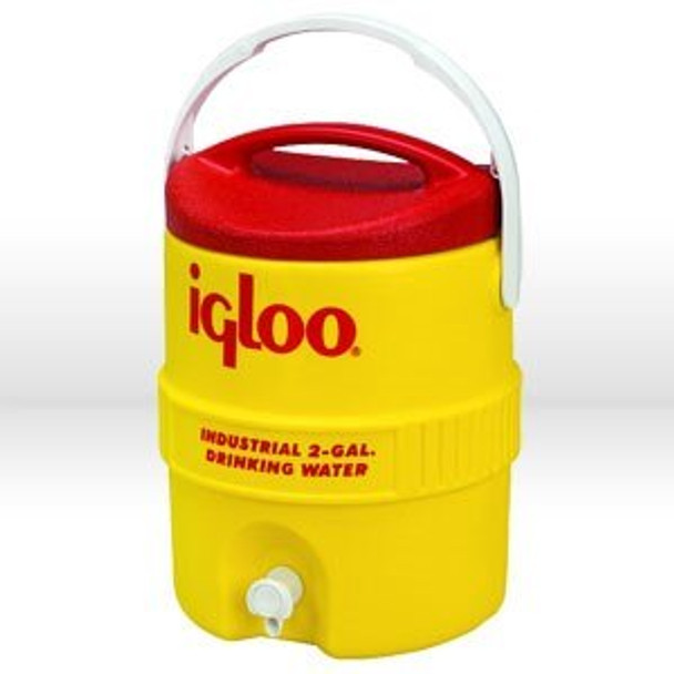 421 Igloo 400 Series Commercial & Industrial Beverage Cooler, 2 Gal, Yellow & Red