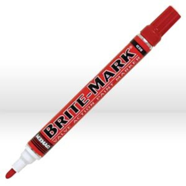 84006 ITW Dykem BRITE-MARK Permanent Paint Marker,Valve Action,Red,Med Tip