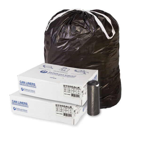 DT55GALK All-Pro Industrial Draw-Tape Liner, 55 Gal, 1.0mil, Black DT55GALK All-Pro Industrial Draw-Tape Liner, 55 Gal, 1.0mil, Black
