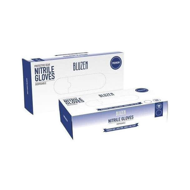 MNIT103-L BluZen Extra-Strength Exam Grade Nitrile Gloves, 5.9mil, PF, Blue, L