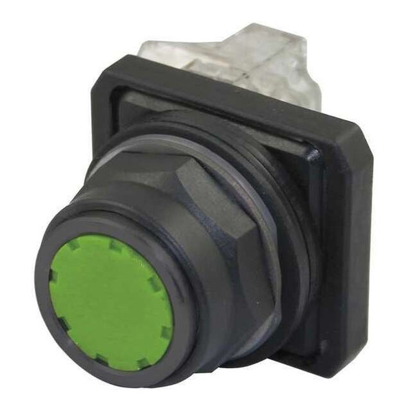 Dayton Push Button Operator, 30 mm, 1NO/1NC, Green 30G441