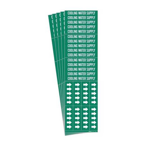 Brady Pipe Marker,Cooling Water Supply,PK5 7072-3C-PK