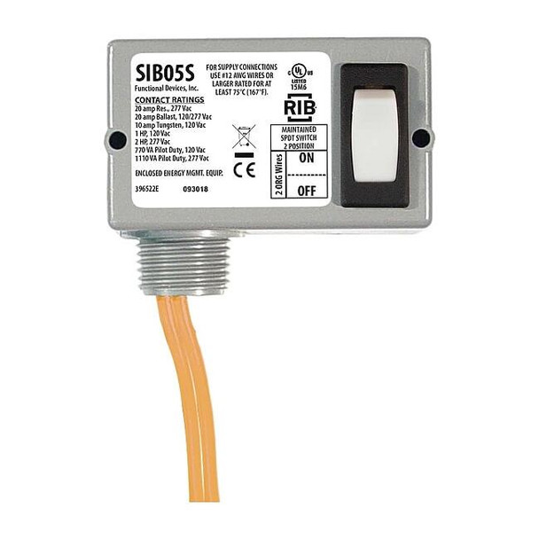 Functional Devices-Rib PrewireRockSwtch,NoLens/Lamp,Wht,On/Off SIB05S