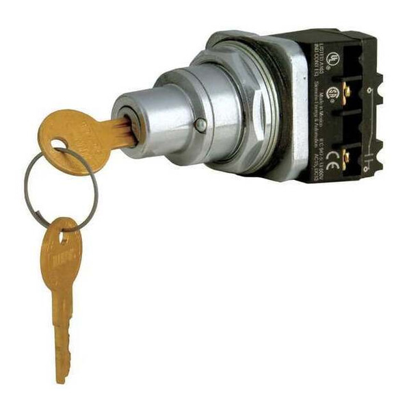 Siemens Non-Illum Selector Switch,1NO,Chrome,2P 52SC6AEK1