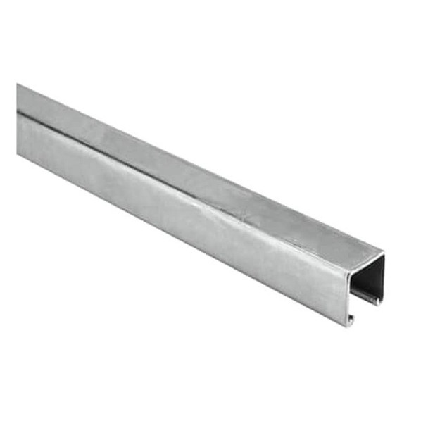 Single Channel Strut, Punched, Steel, Electroplated, 9/16 in Hole Size, Silver