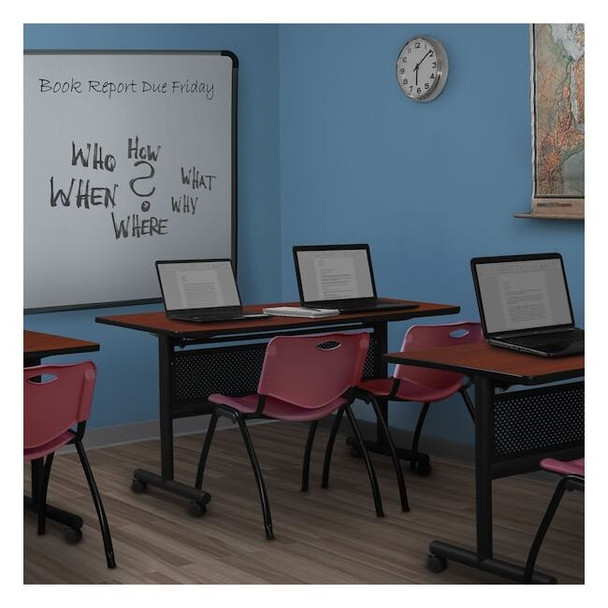 M Lightweight Stackable Sturdy Breakroom Chair (8 pack)- Burgundy