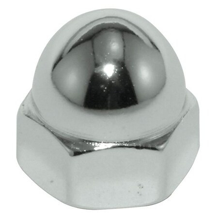 Low Crown Cap Nut, 7/16"-20, Steel, Plain, 11/16 in H, 5 PK