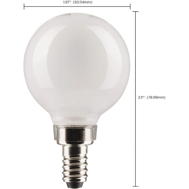 Satco 40W Equivalent G16.5 Candelabra Base 2700K LED Bulb (2-Pack) S21812