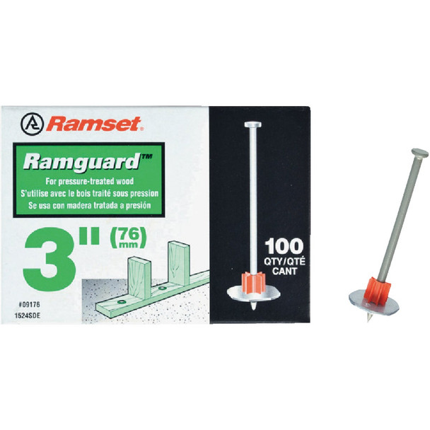 Ramset Ramguard 3 In. ACQ Fastening Pin with Washer (100-Pack) 09176