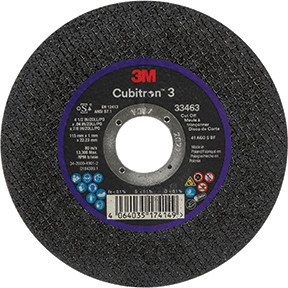 3M™ Cubitron™ 3 Cut-Off Wheel, 4.5in x 0.04in x 7/8in, 5/Box 33463
