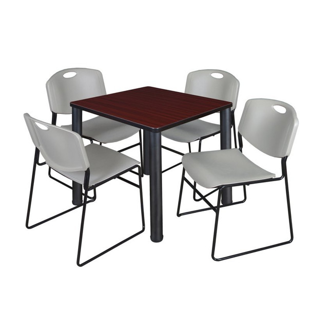 Kee Square Table & Chair Set, Wood, Metal, Polypropylene Top