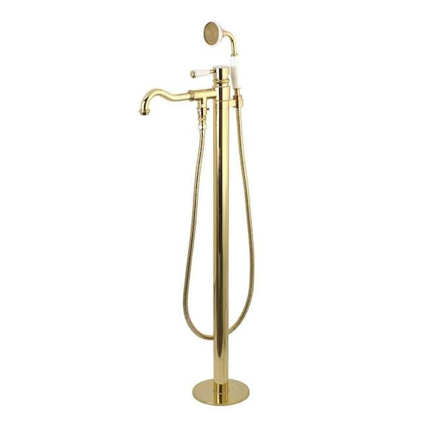 Kingston Brass Freestanding Tub Faucet, Polished Brass, Freestanding KS7132DPL