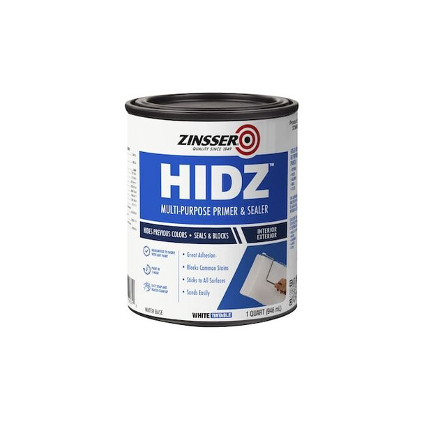 Zinsser HIDZ Multi-Purpose Primer and Sealer, White, Tintable, 1 Qt 373693