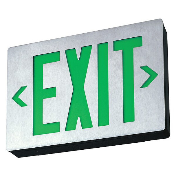 Exit Sign, Black, 1 Face(s), LED, Universal Mount, Nickel Cadmium