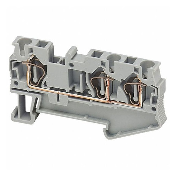 Terminal Block, Pass-Through, 1 Pole, 30 A, 600 V AC, 10 AWG, Gray