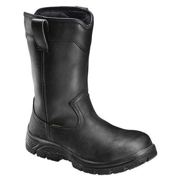 Men's Wellington Boot, 10, Composite Toe, 10 in H, Black, A7847