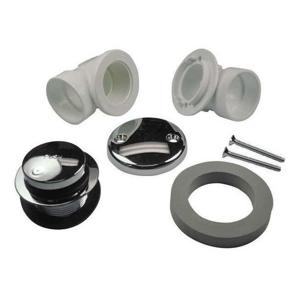 Ab&a Bath Waste & Overflow, PVC with Touch Toe Stopper 60353