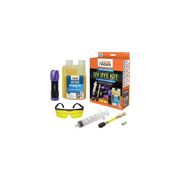 RELOAD™ Refillable UV Dye Kit for Universal A/C systems.Includes 8 oz (237ml) bottle UV Dye LF150CS