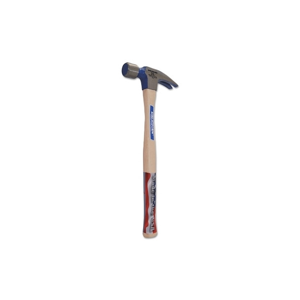 Framing Rip Hammer, Forged Steel Head, Straight White Hickory Handle, 18 in, 28 oz Head, Milled Face