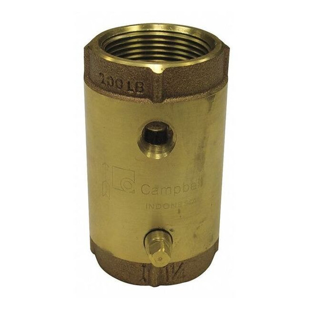 Campbell 1" FNPT Low Lead Brass Spring Check Valve w/Taps CVB-4TLF