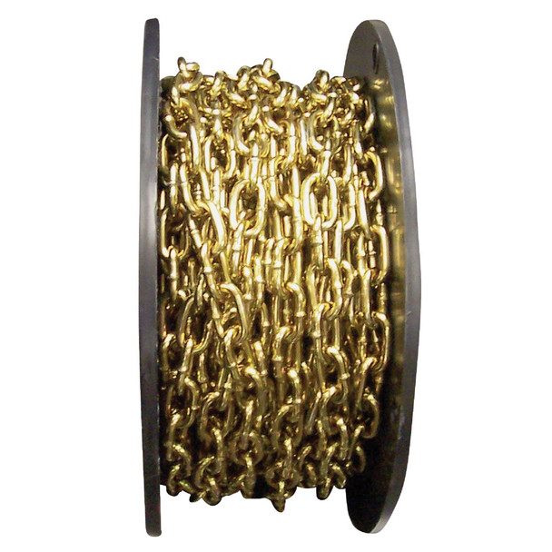 Campbell #3 50 Ft. Brass Finished Low-Carbon Steel Coil Chain 0723367