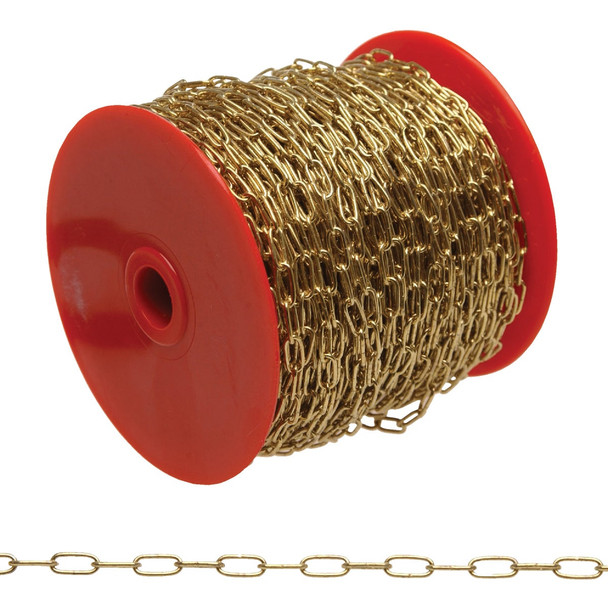 Campbell #5 82 Ft. Brass-Plated Metal Craft Chain 0710517