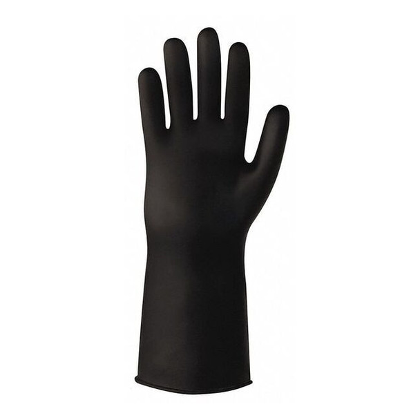 Chemical Resistant Gloves, Butyl, Grain Full, Beaded, Black, 9, 1 PR