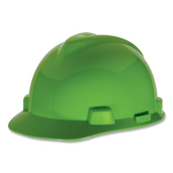 V-Gard® Slotted Hard Hat Cap, Staz-On® Suspension, Bright Lime Green