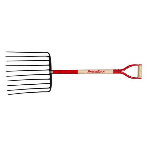 Razor-Back Ensilage Fork,D-Grip Handle,30in.LHandle 76125GR