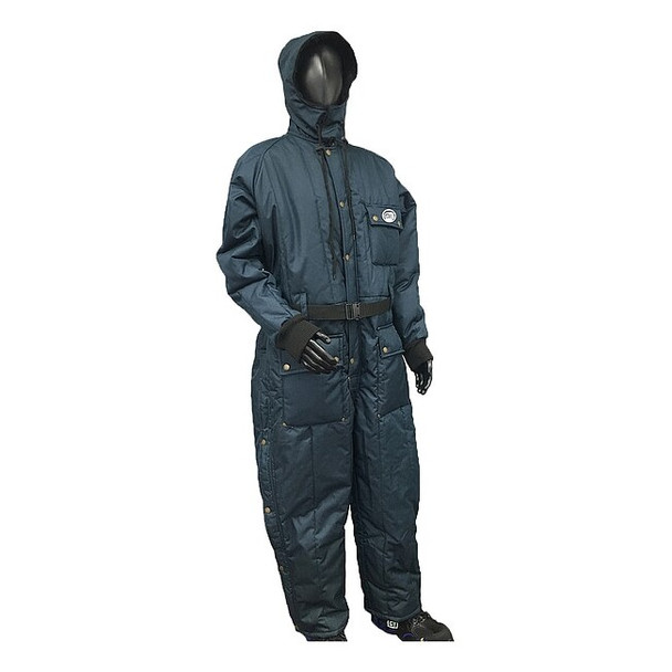 22020 Coverall with Hood, Nylon, 840 den Fabric Weight, 30 in Inseam, Navy, 4XL
