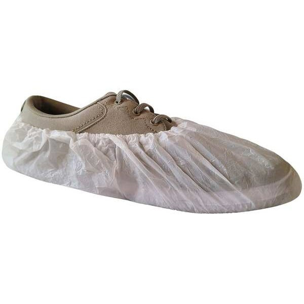 Disposable Shoe Covers, CPE, White, Slip Resistant Sole: No ,XL