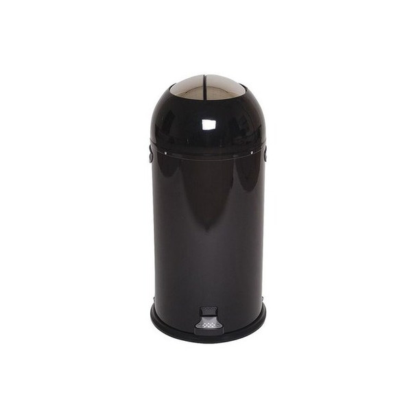 Manufacturer Varies 10 gal Round Step-On Can, Black, Foot Pedal, Steel 6ZCL6