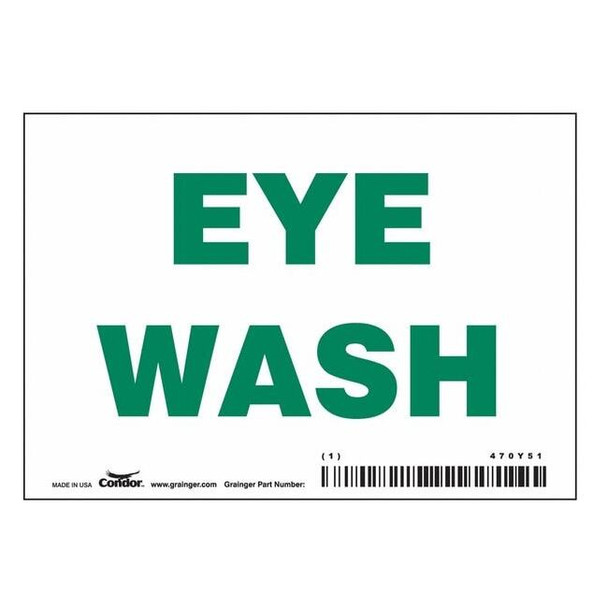 Condor Eye Wash, 5 in W x 3 1/2 in H, Horizontal Rectangle, Vinyl, 470Y51 470Y51