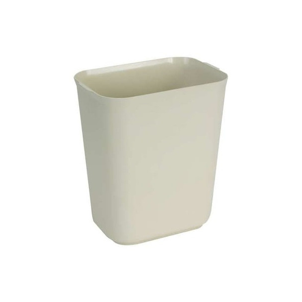 10 gal Rectangular Indoor Plastic Can, Beige, Fiberglass